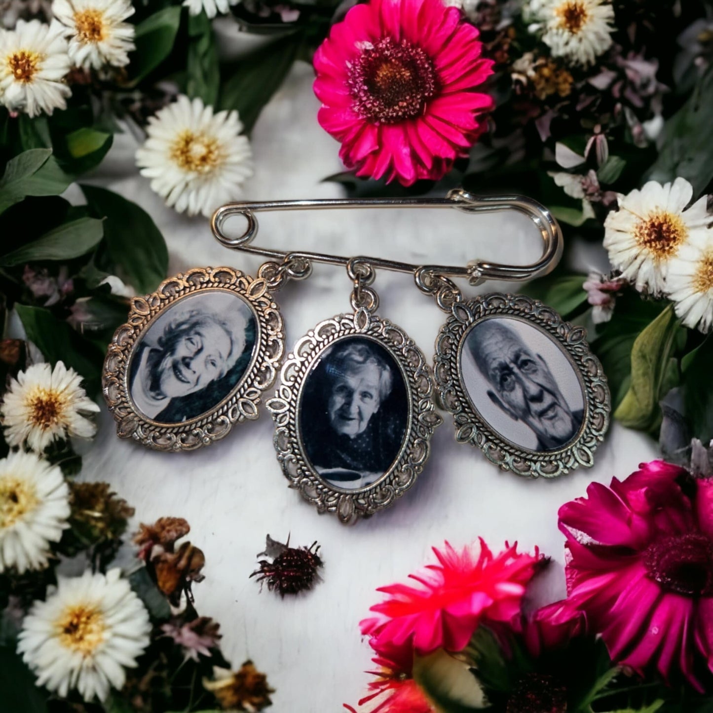 PERSONALISED Bouquet Charm with three pictures