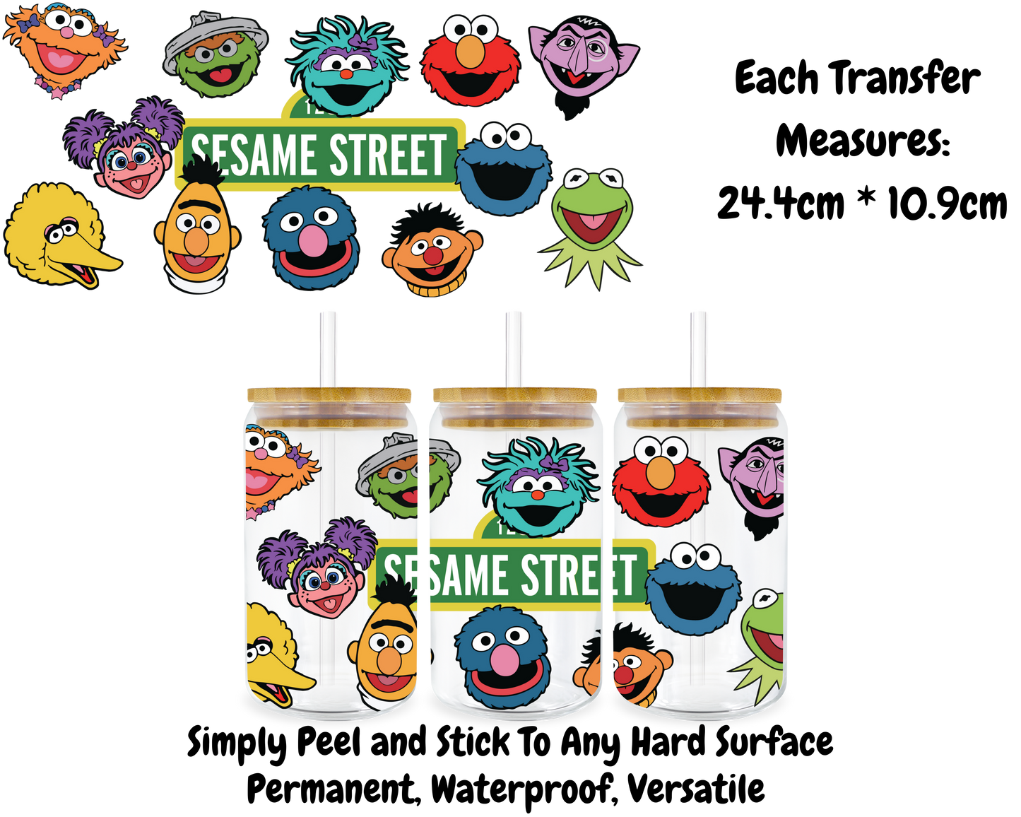 Sesame Street - 16oz UV DTF Transfer
