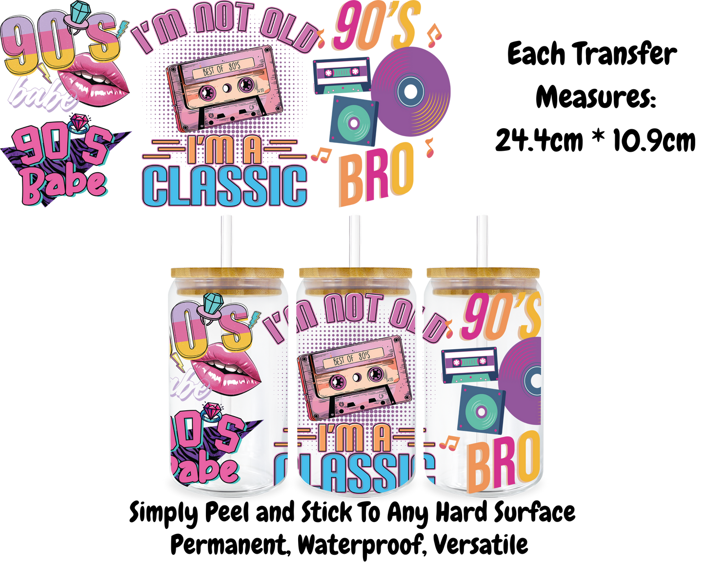 90's Babe - 16oz UV DTF Transfer