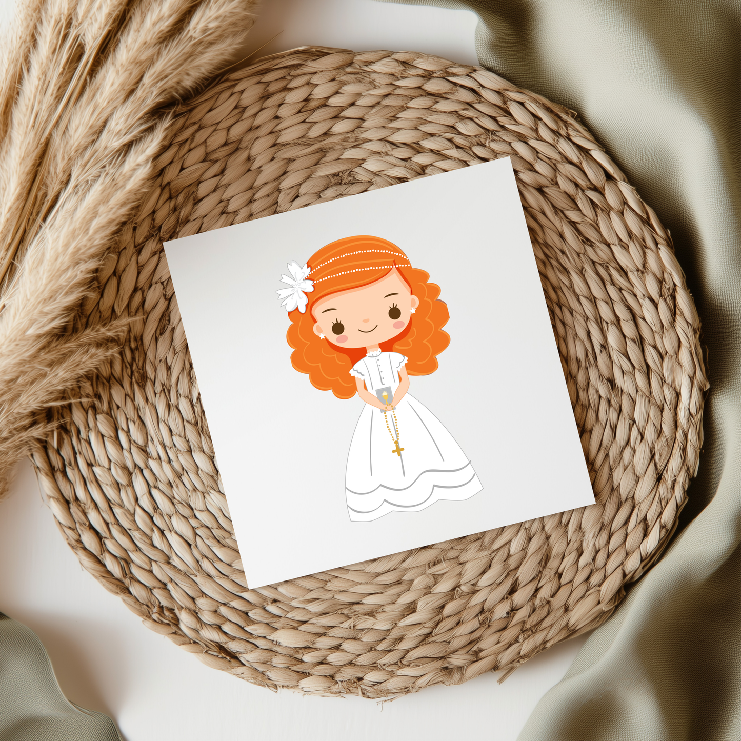 Communion Girl - Red Hair UV DTF Decal
