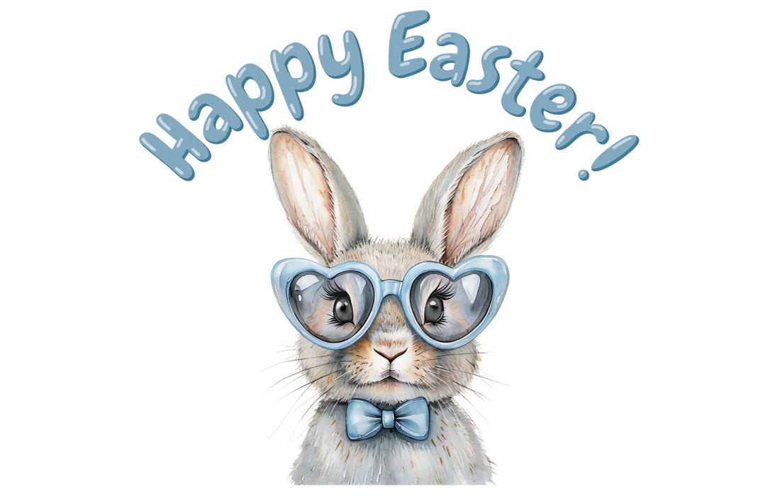 Happy Easter Blue Glasses-6cm UVDTF decal
