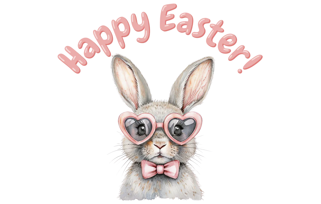 Happy Easter Pink Glasses-6cm UVDTF decal