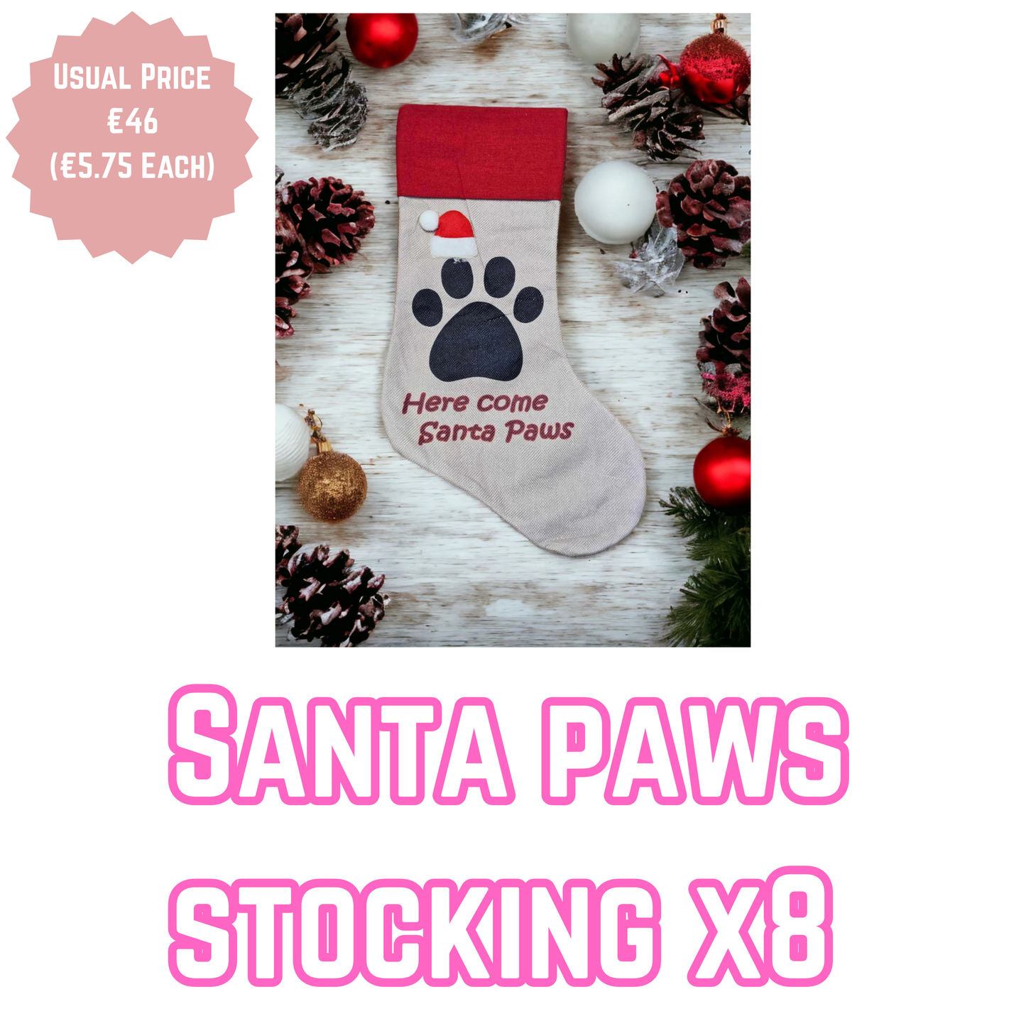 Santa Paws Stocking x8