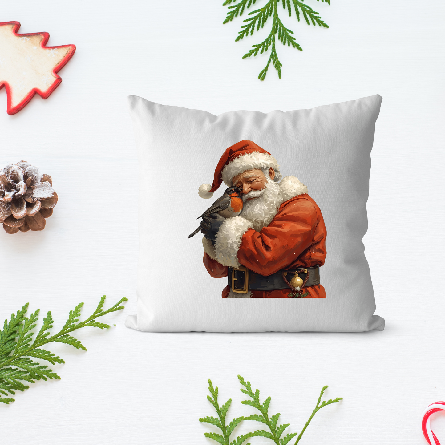 Santa Hugging Robin DTF Transfer