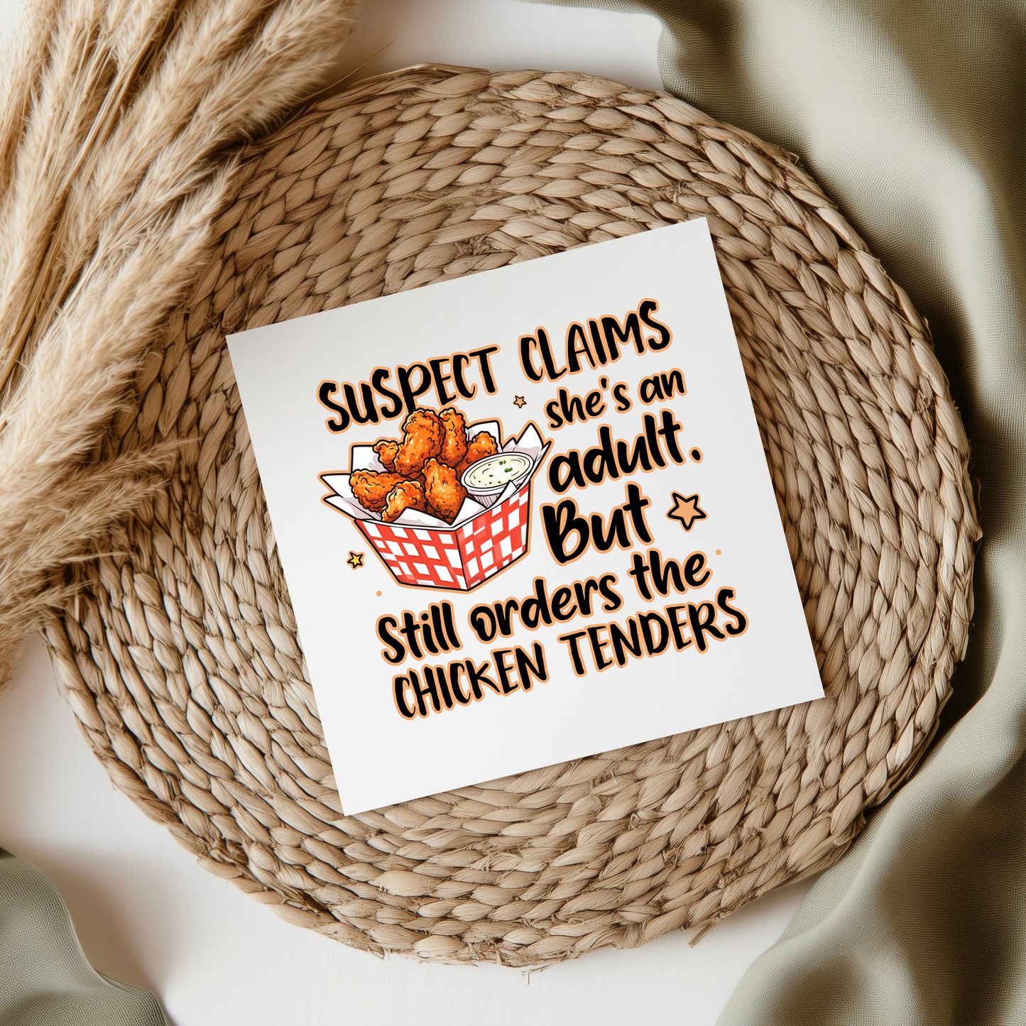 Suspect Claims.... Chicken Tenders UVDTF Transfer