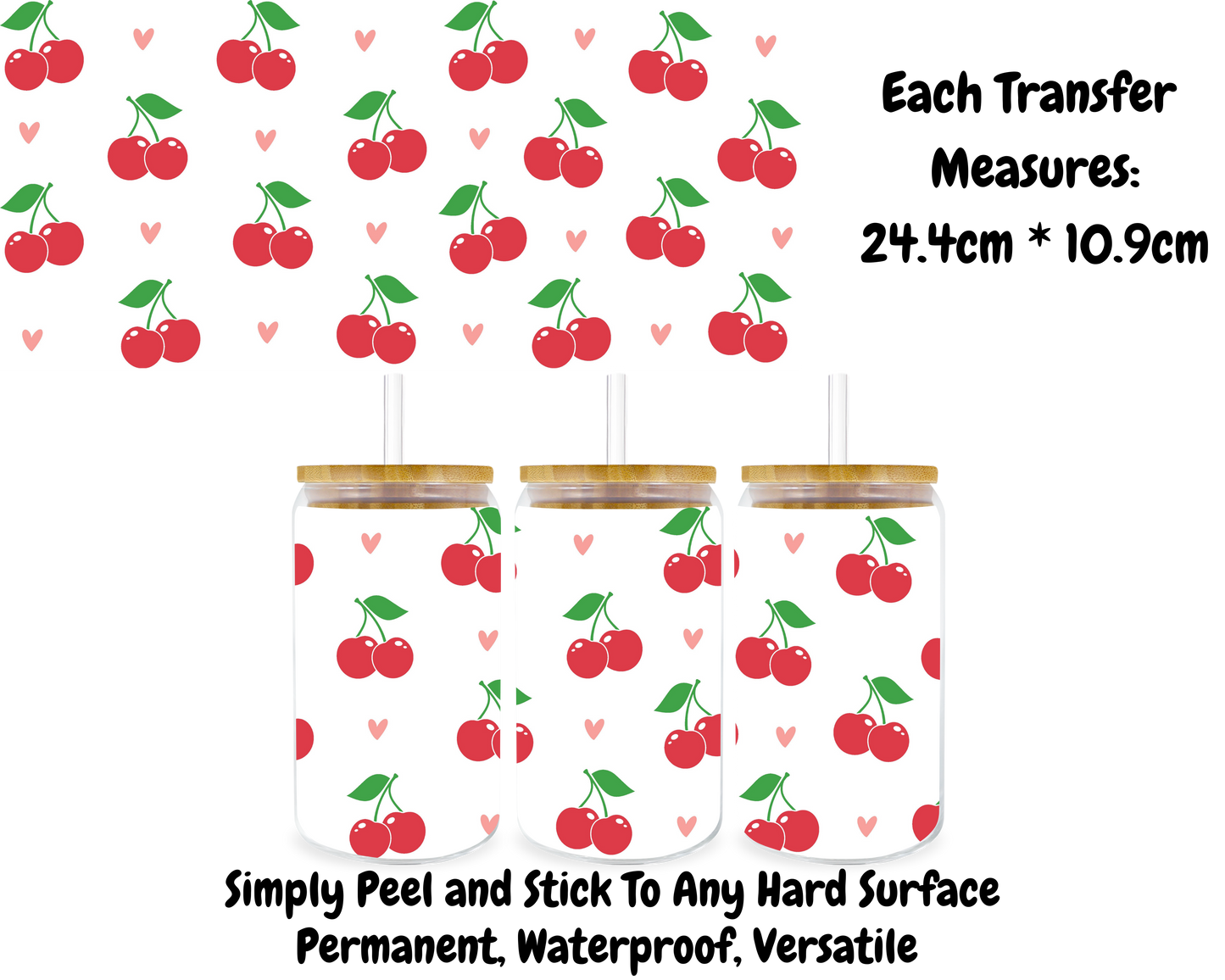 Cherries- 16oz UV DTF Transfer