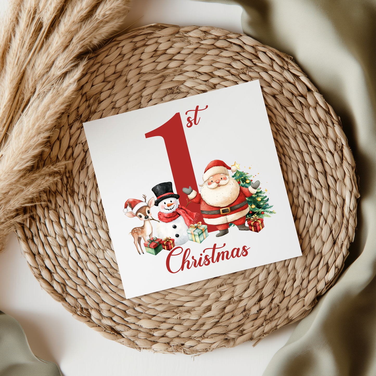 1st Christmas Red UVDTF Transfer