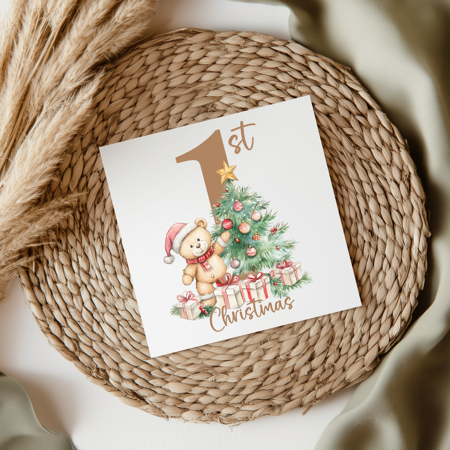 1st Christmas Bear UVDTF Transfer