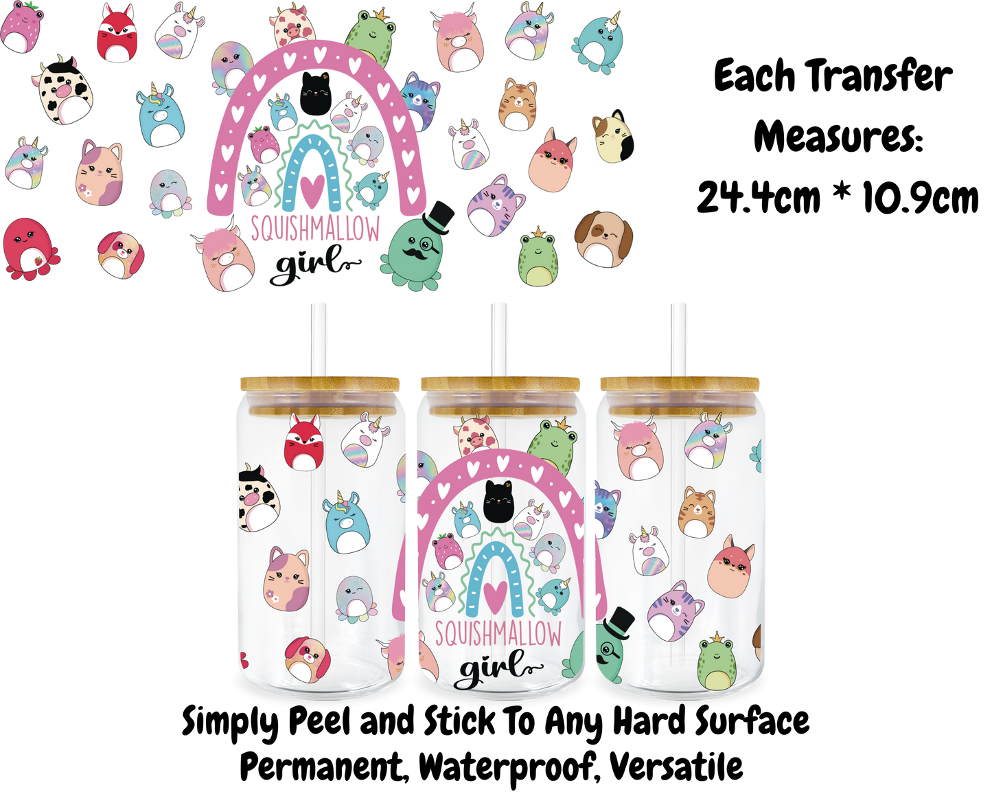 Squishmallow Girl - 16oz UV DTF Transfer