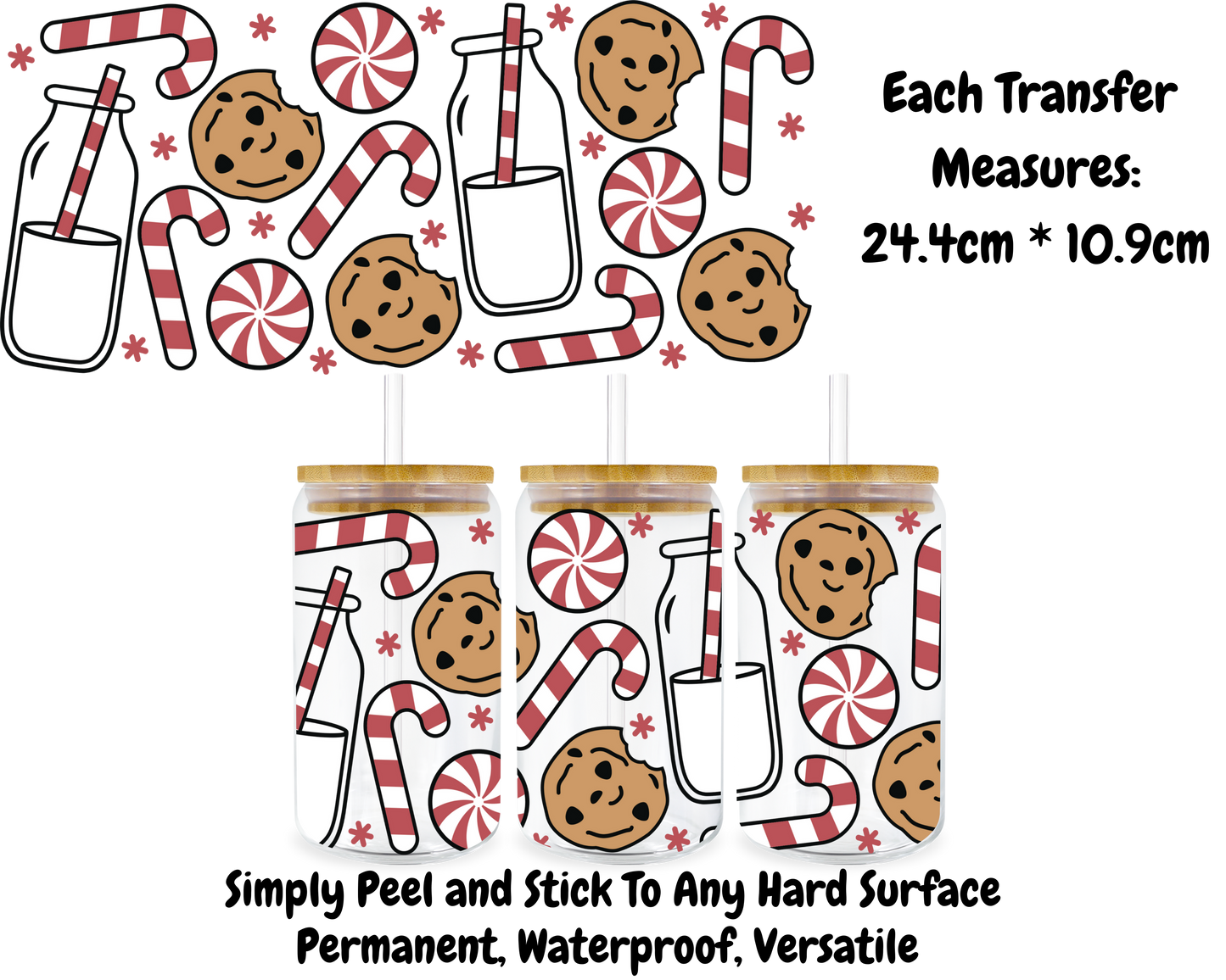 Milk And Cookies - 16oz UV DTF Transfer