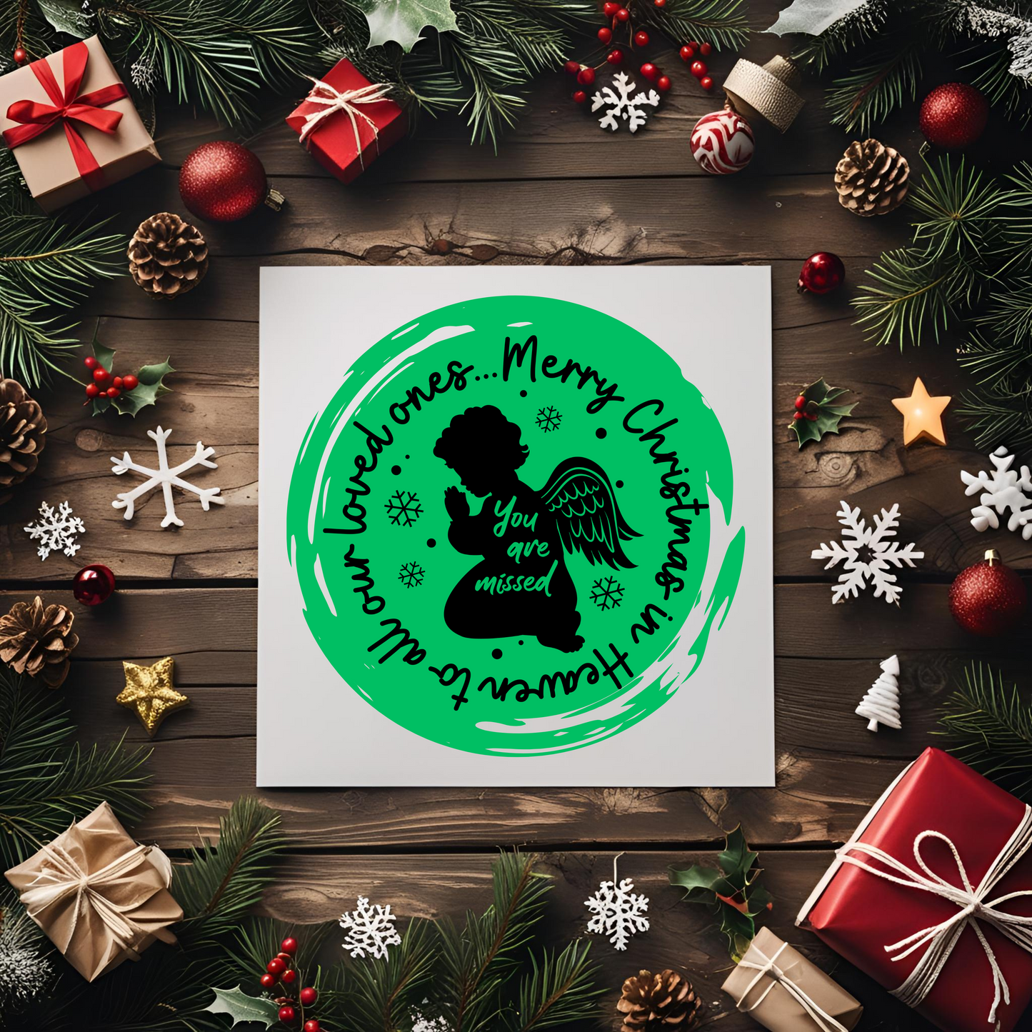 Merry Christmas In Heaven UV DTF Transfer