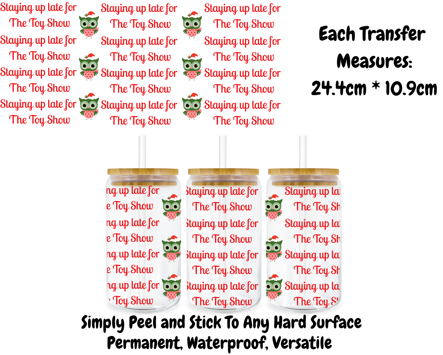 Toy Show Text - 16oz UV DTF Transfer