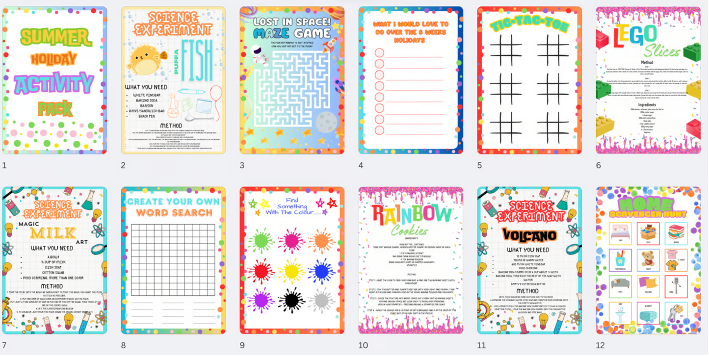DIGITAL FILE - Kids Summer Holidays Activity Book