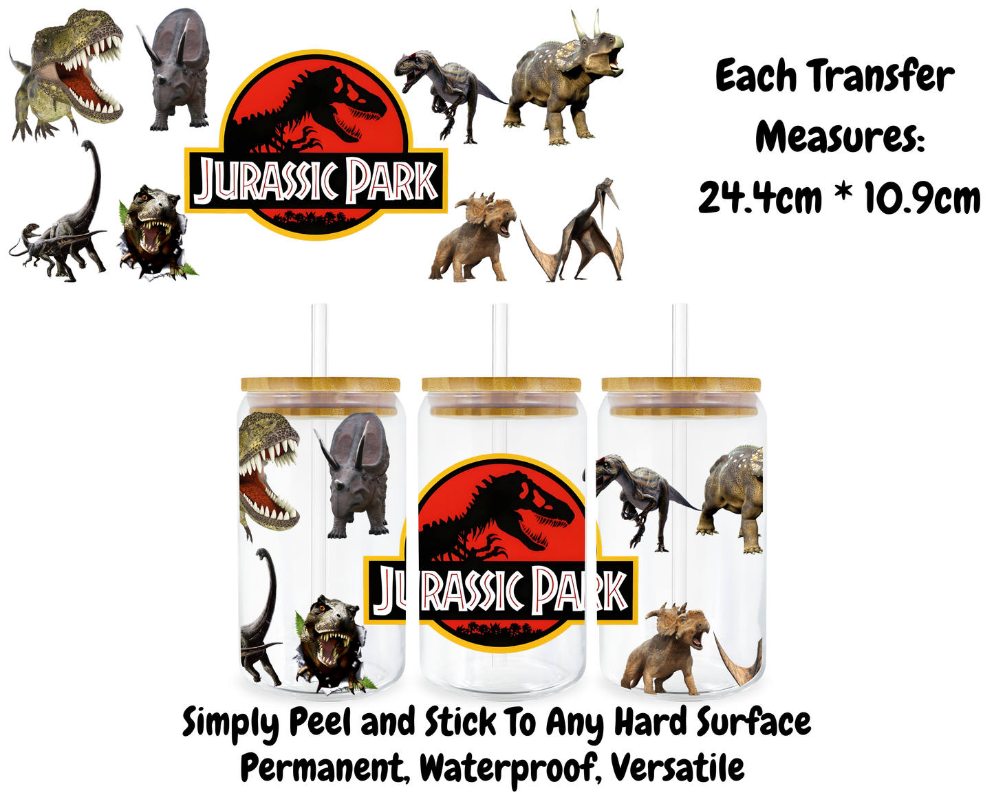 Jurassic Park - 16oz UV DTF Transfer