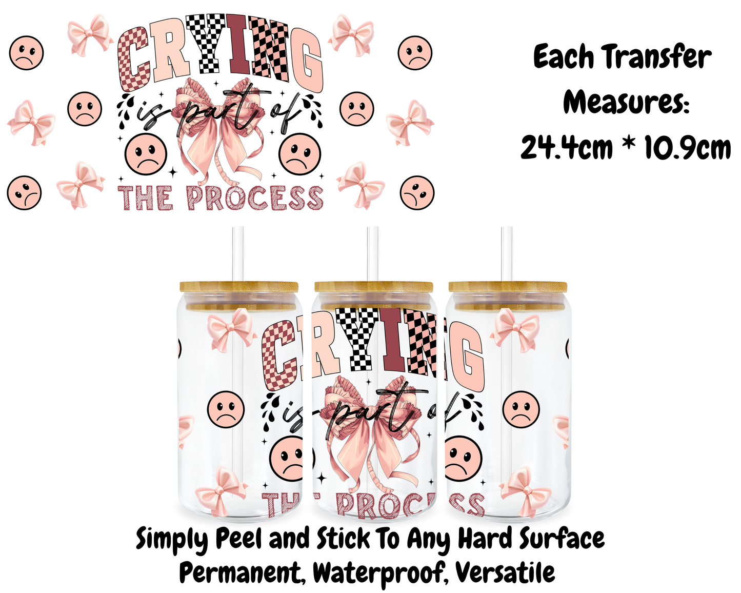 Crying Is Part Of The Process - 16oz UV DTF Transfer