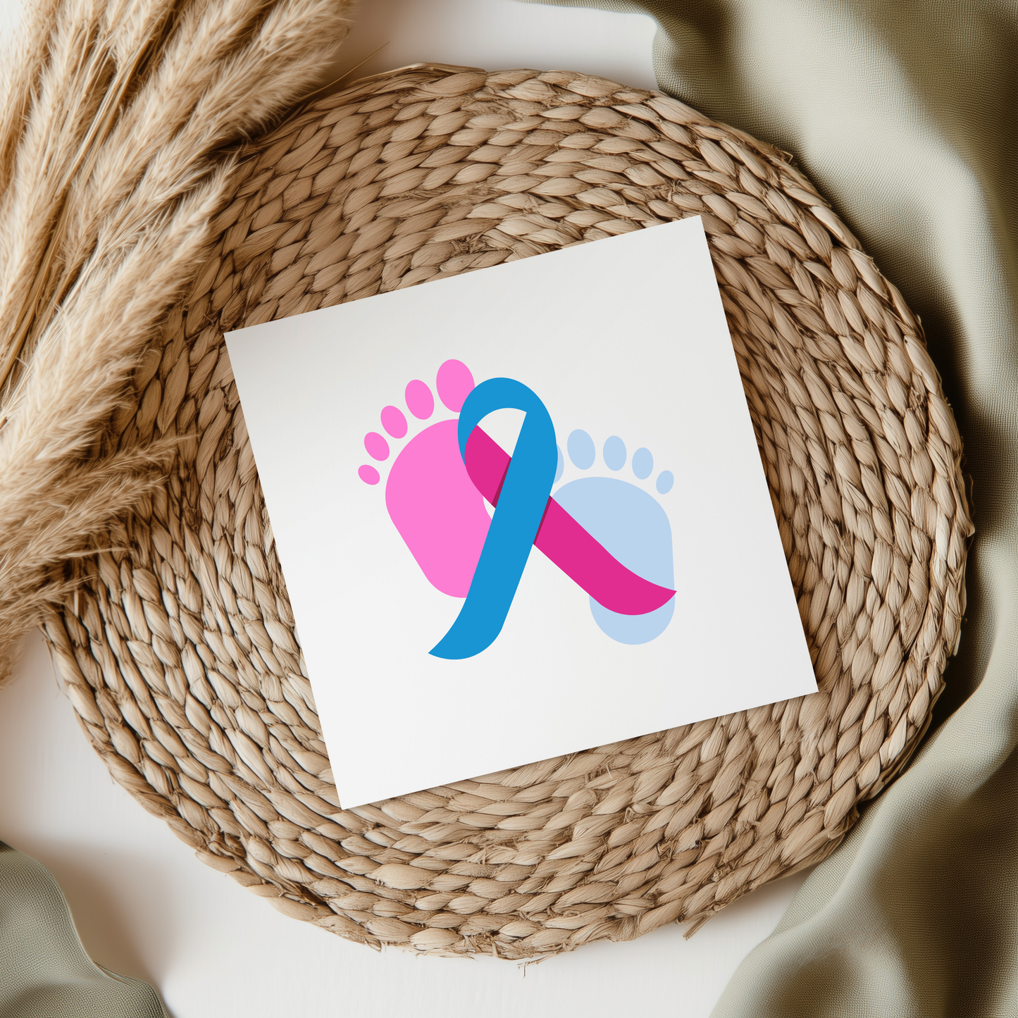 Baby Footprints With Ribbon UVDTF Transfer