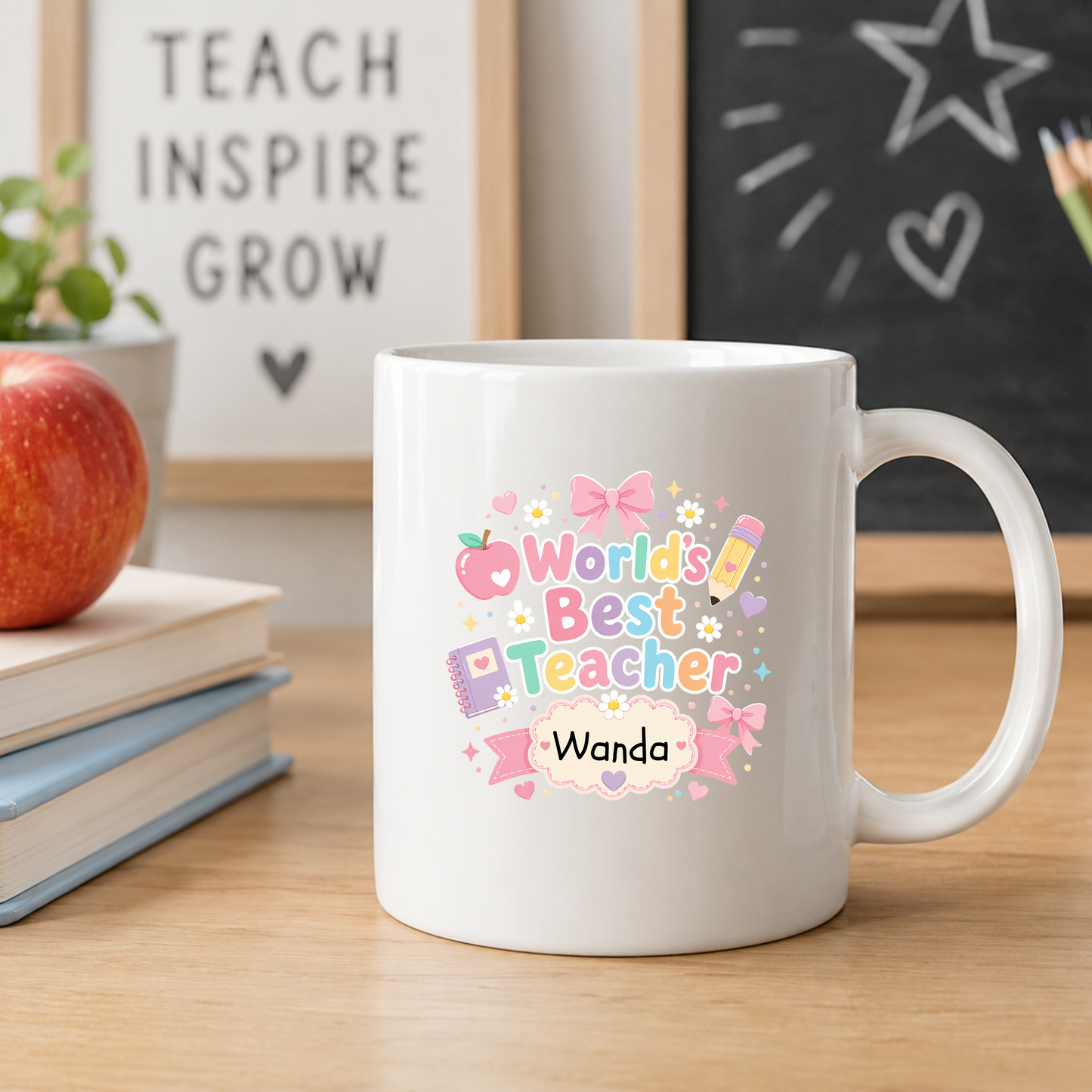 Custom Name World's Best Teacher UVDTF Transfer