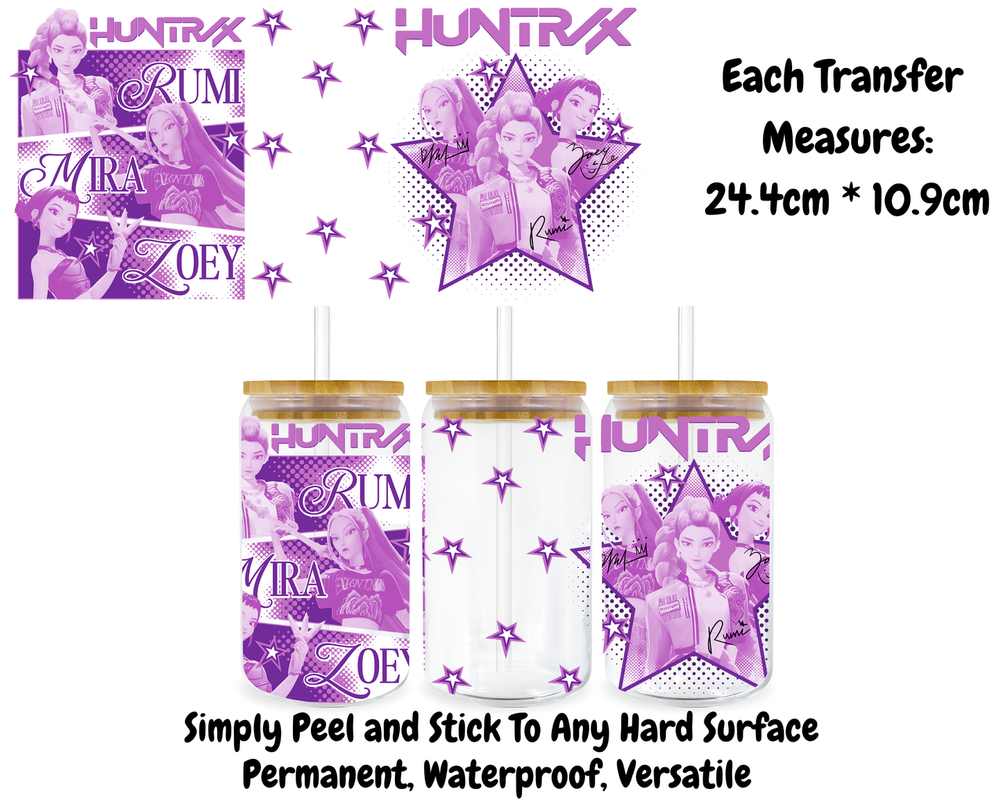 Purple Huntrix KPop - 16oz UV DTF Transfer