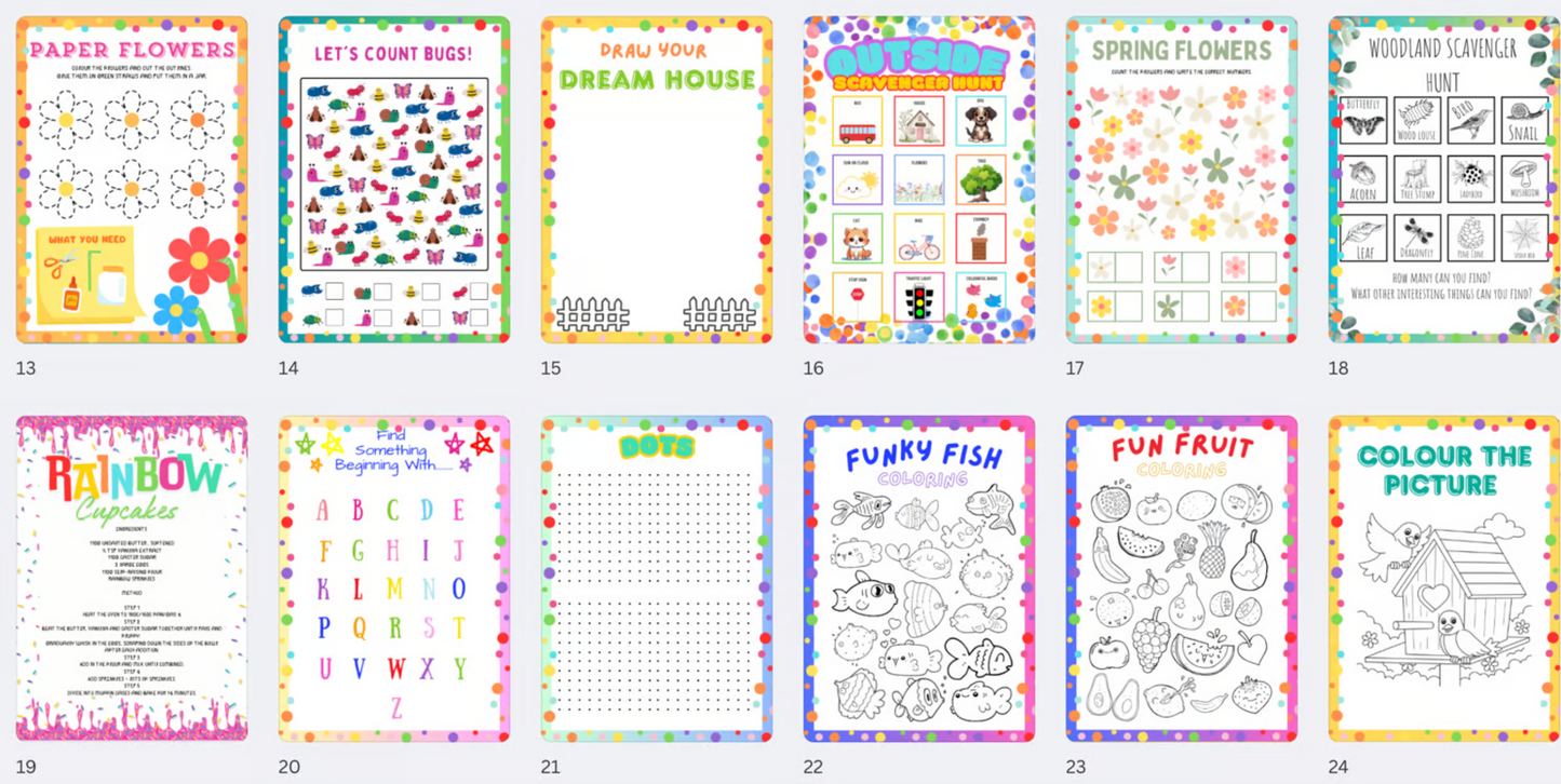 DIGITAL FILE - Kids Summer Holidays Activity Book