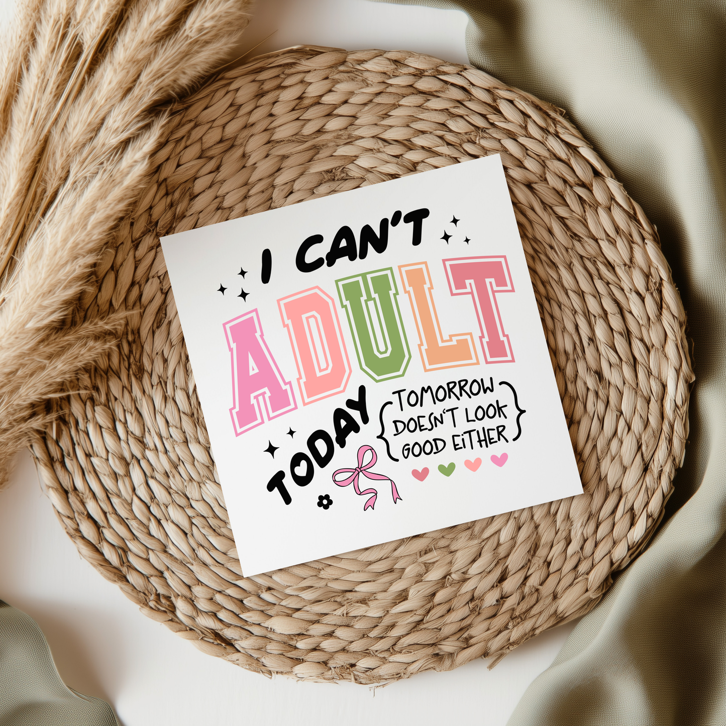 I Can't Adult Today UVDTF Transfer