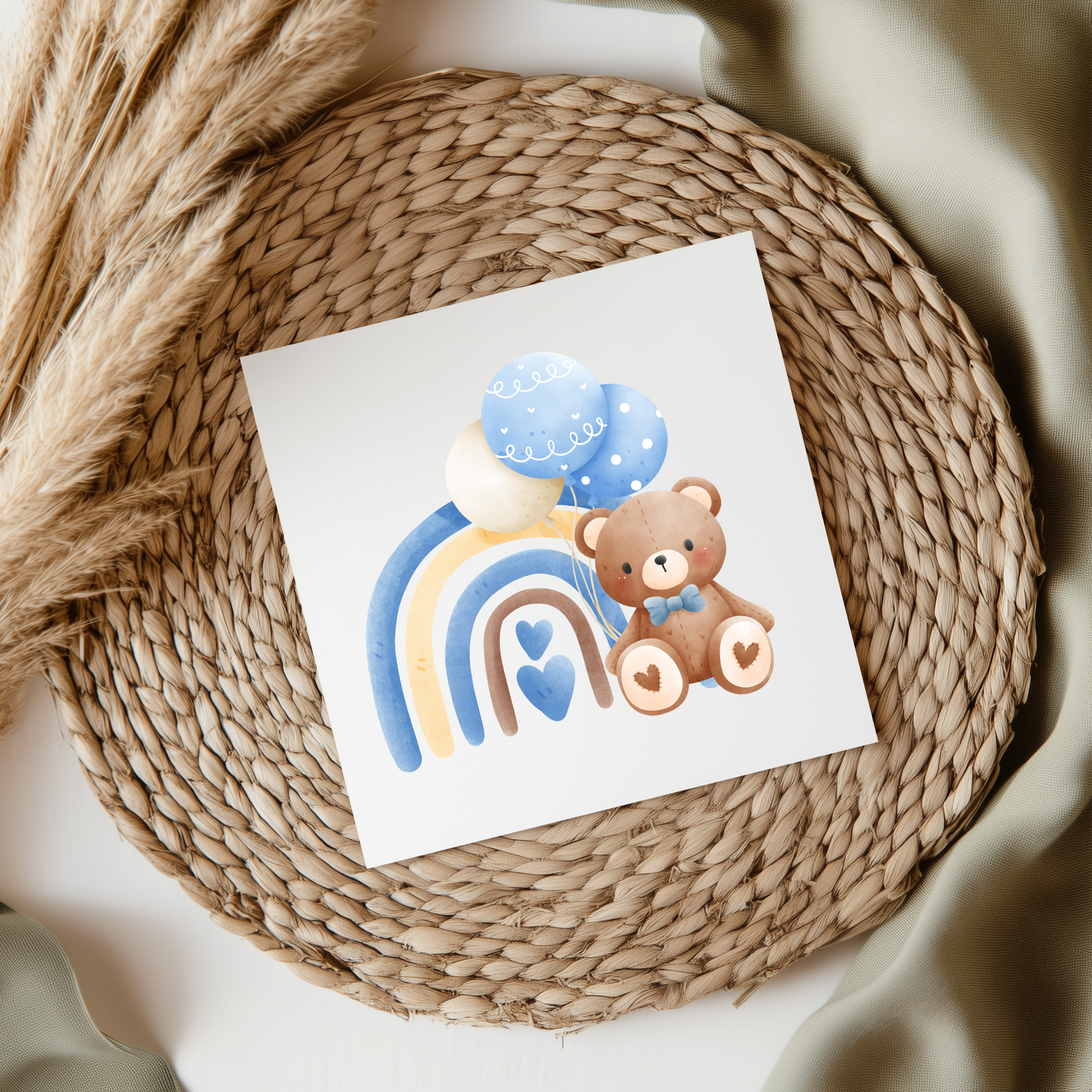 Blue Bear Rainbow UVDTF Transfer