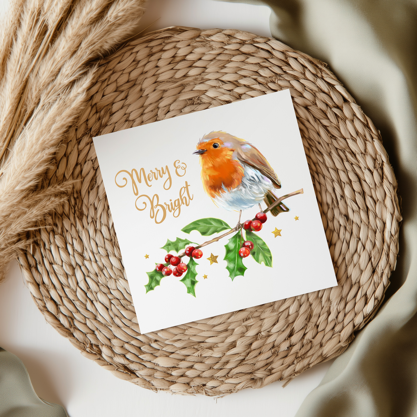 Merry & Bright Robin UVDTF Transfer