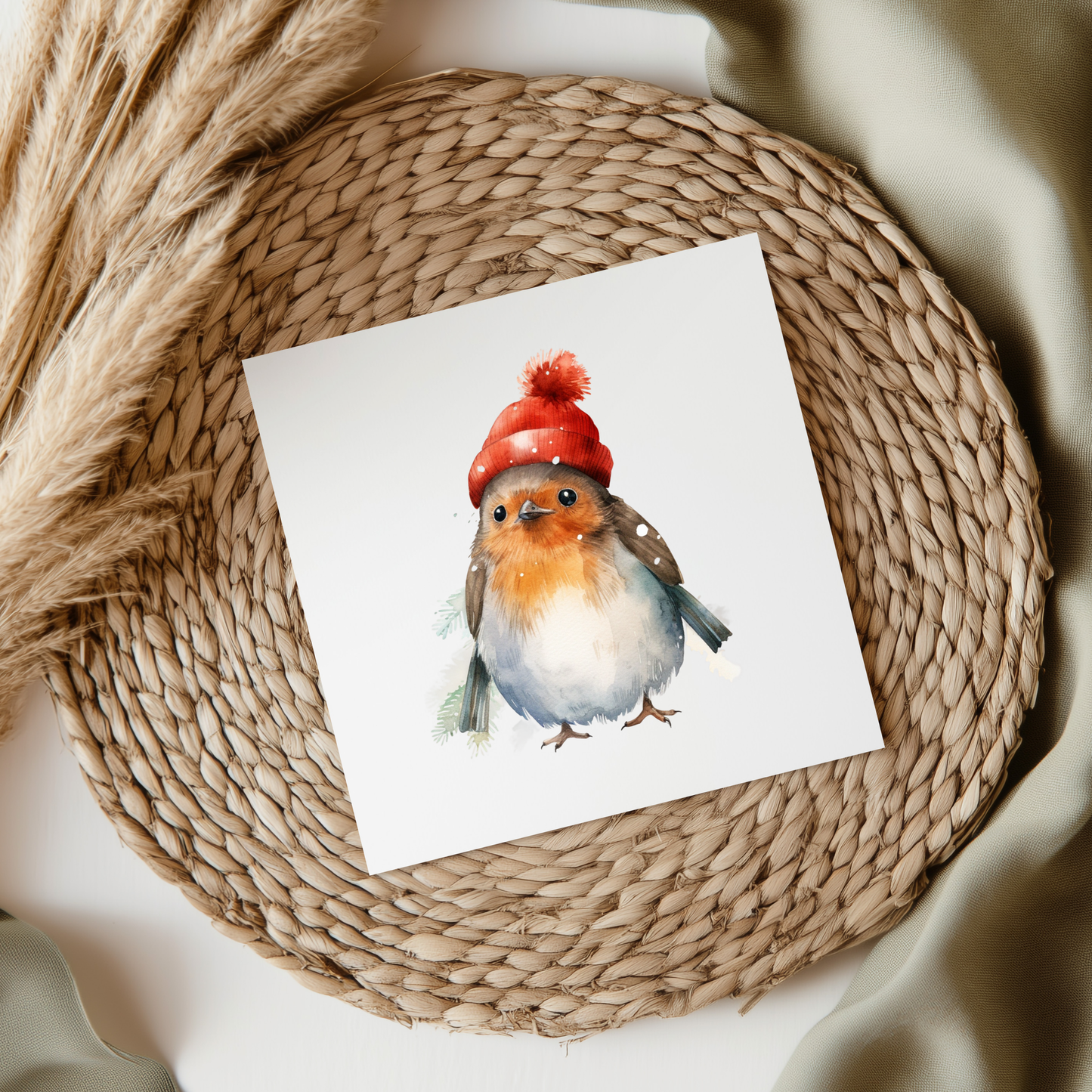 Robin With Winter Hat UVDTF Transfer