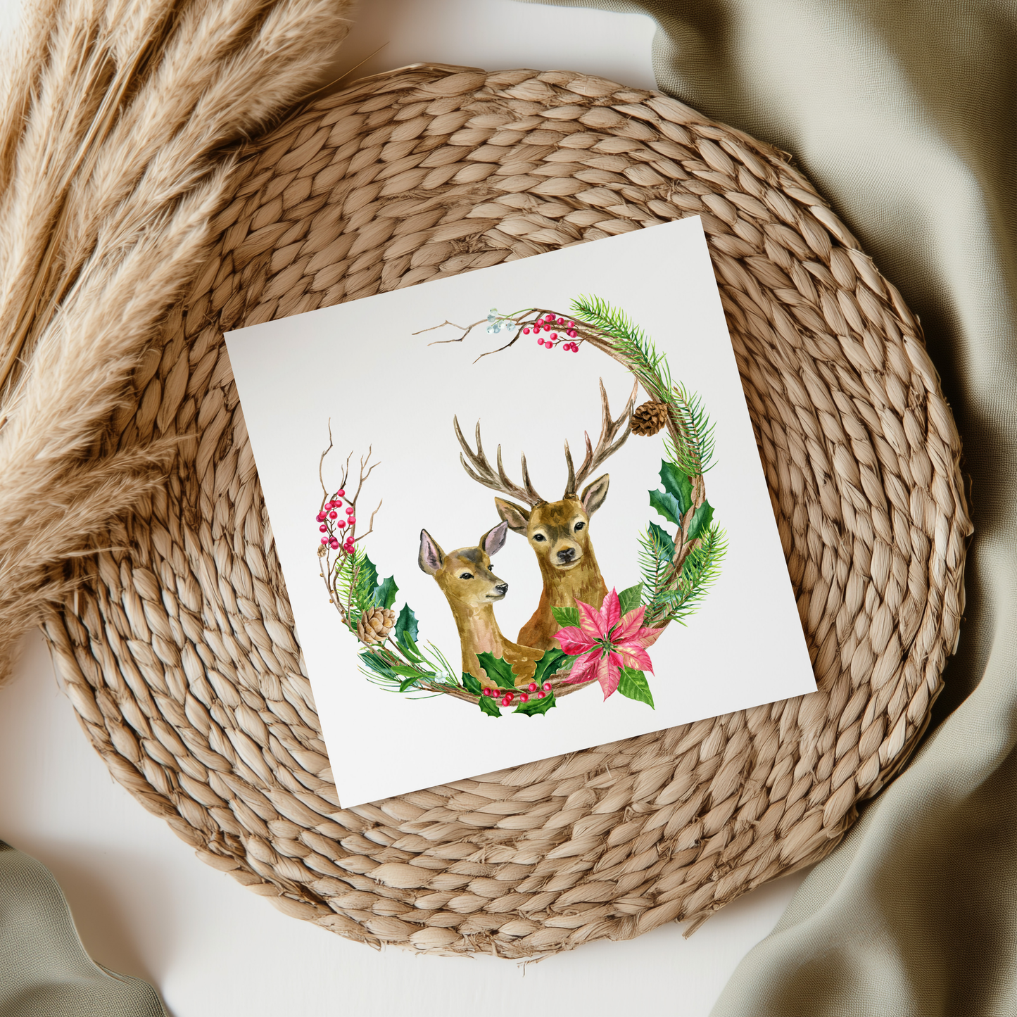 Deer Wreath UVDTF Transfer