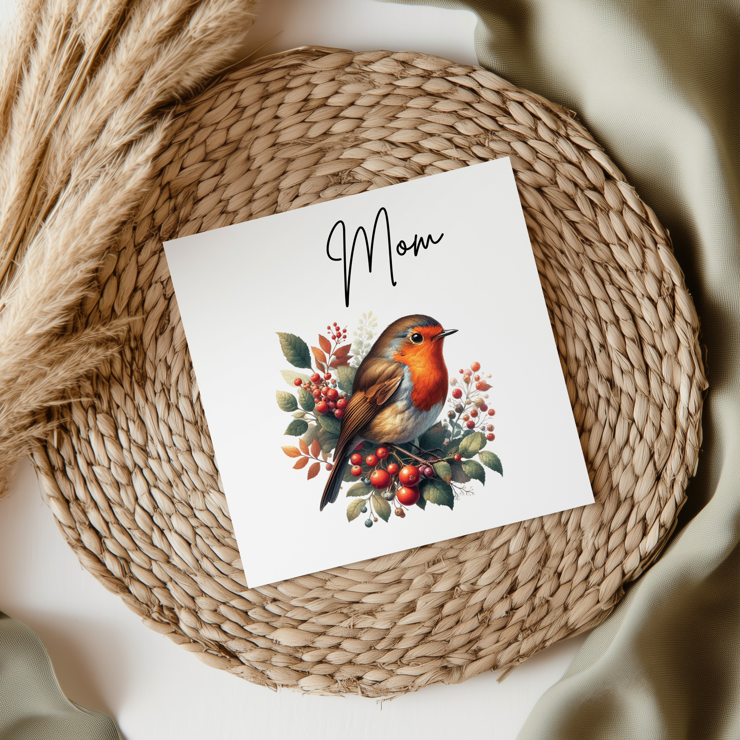 Robin With Mom Text UVDTF Transfer