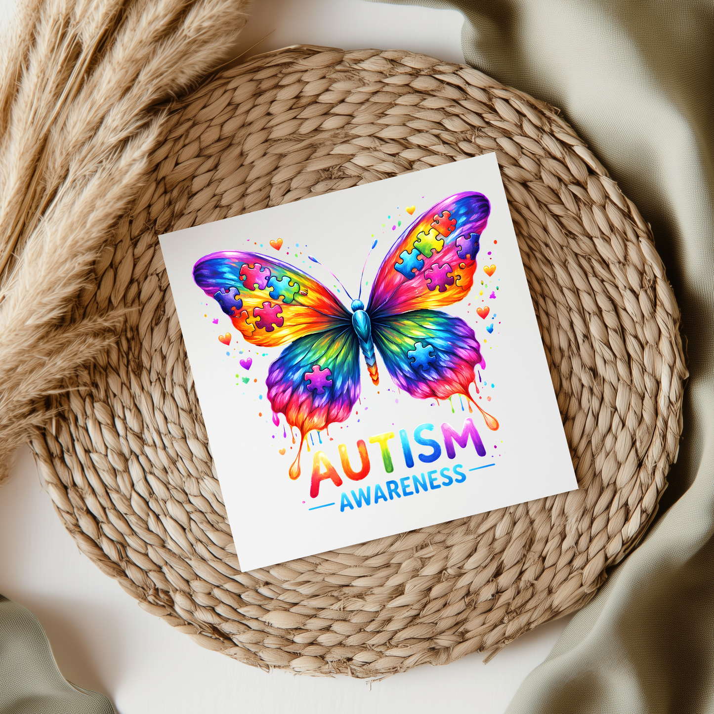 Autism Awareness Butterfly UVDTF Transfer