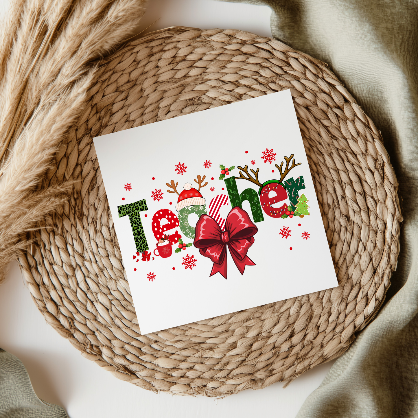 Teacher Christmas UVDTF Transfer
