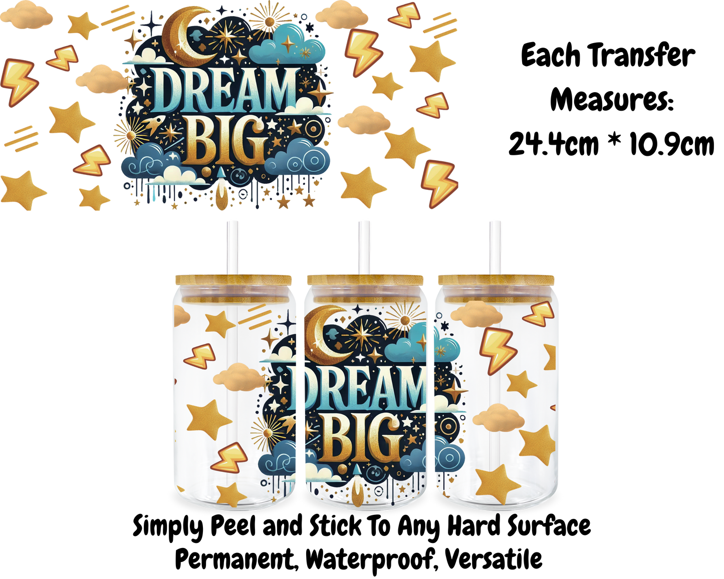 Dream Big - 16oz UV DTF Transfer