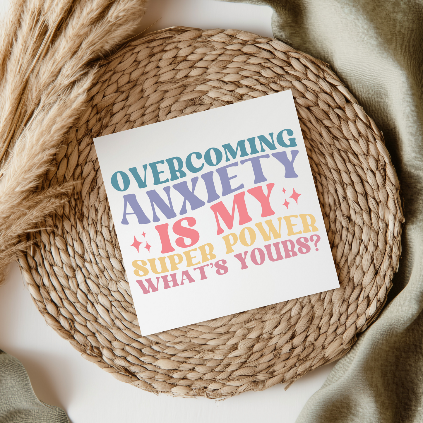 Overcoming Anxiety Is My Super Power UV DTF Decal