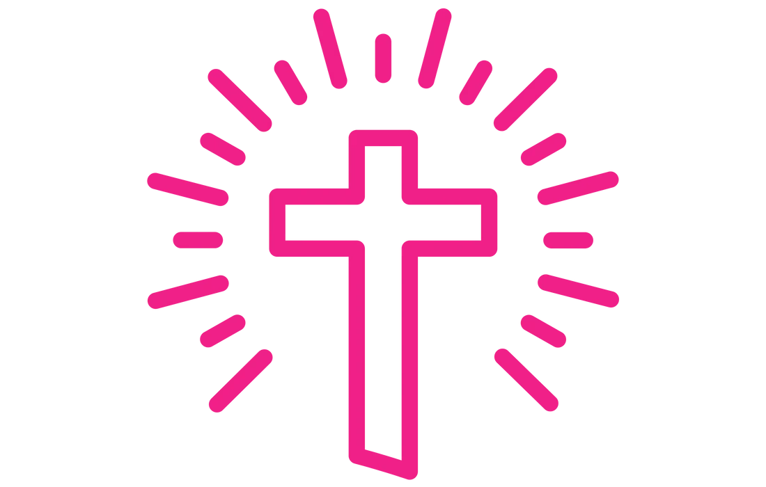 Pink Cross - 6cm UVDTF decal