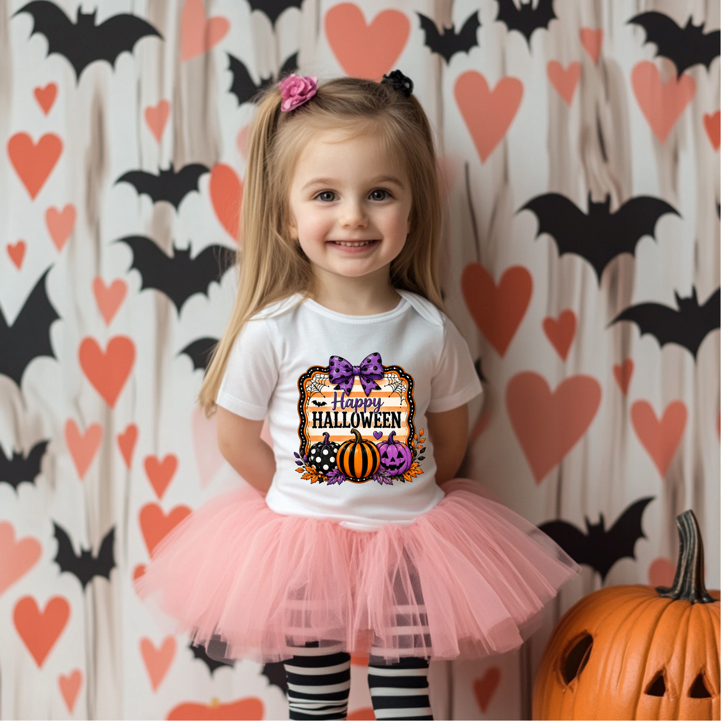 Happy Halloween Purple Bow DTF Transfer