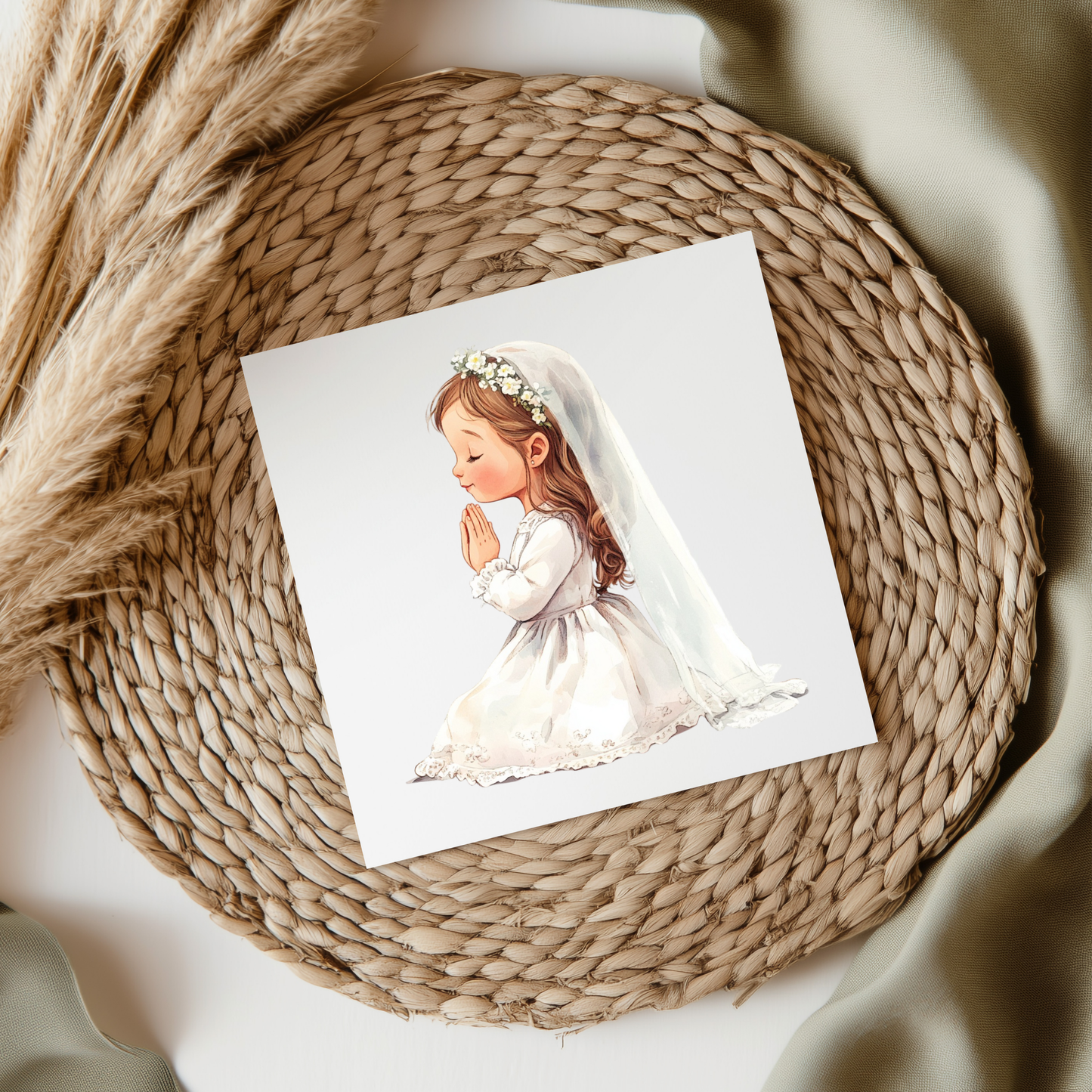 Praying Communion Girl UV DTF Decal