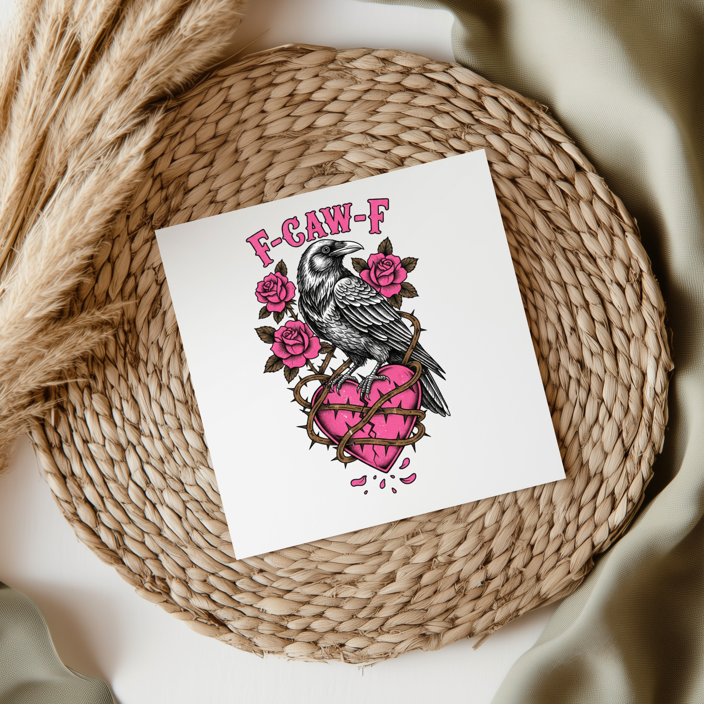 F-CAW-F Heart UV DTF Decal