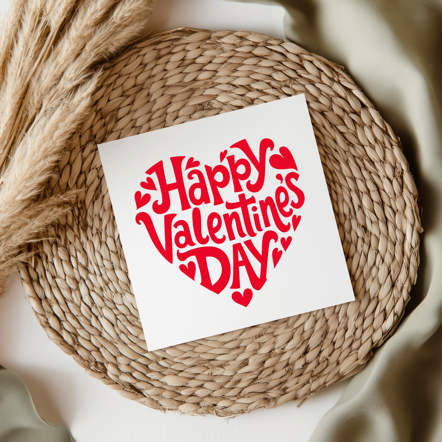 Happy Valentine's Day Heart UV DTF Decal