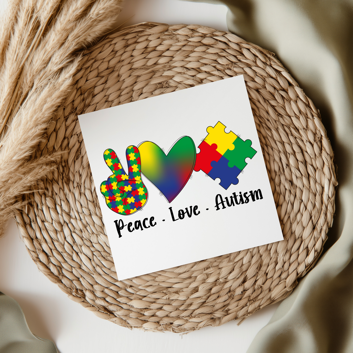 Peace Love Autism UV DTF