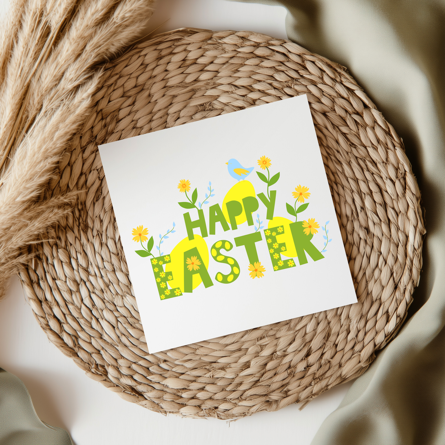 Happy Easter Yellow/Green UVDTF Transfer