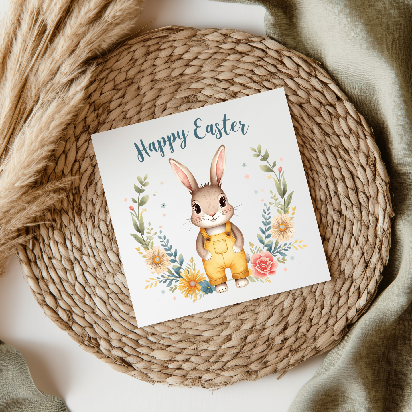 Happy Easter Yellow Bunny UVDTF Transfer