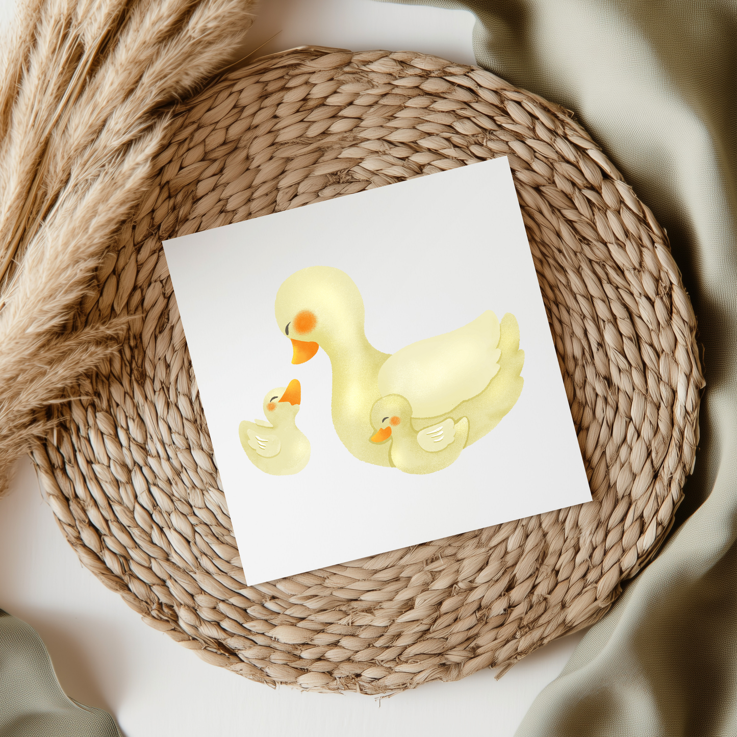 Mommy Duck With Ducklings UV DTF Decal