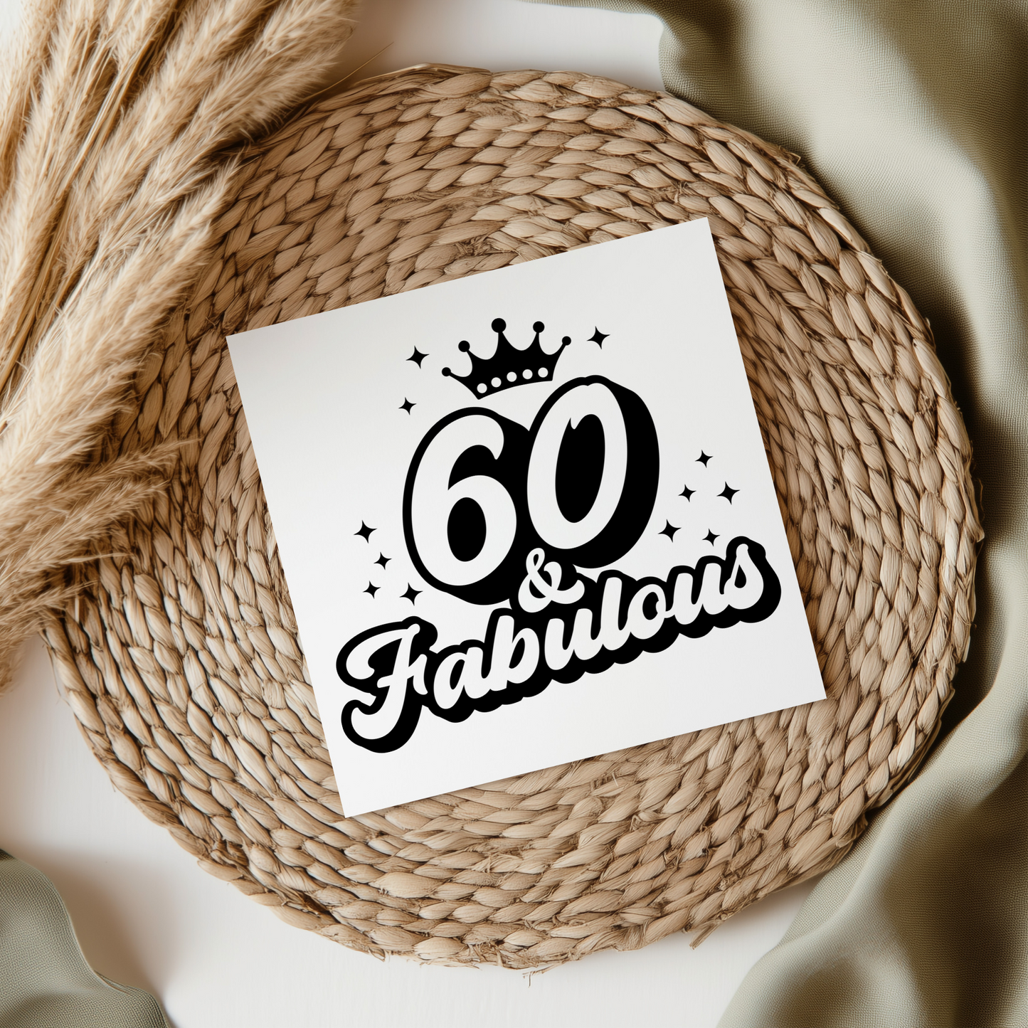 60 & Fabulous UV DTF Decal