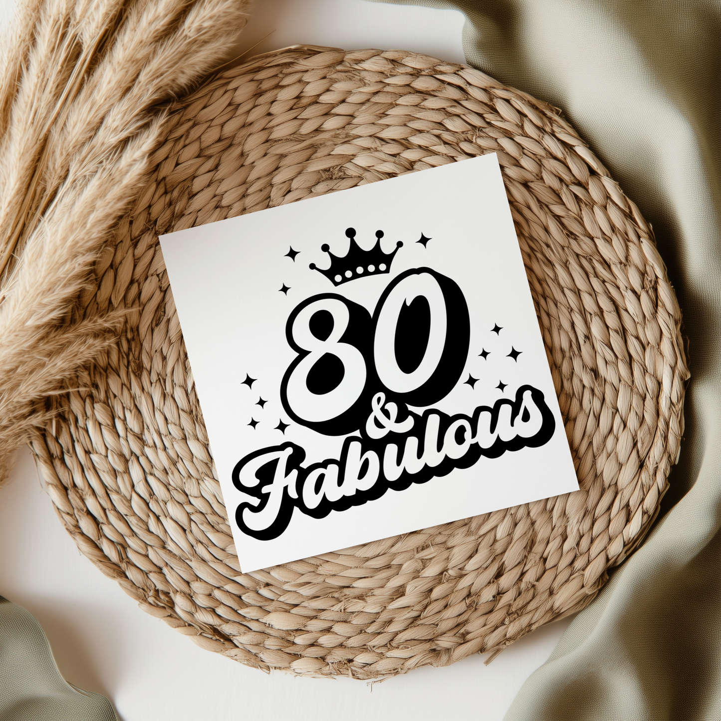 80 & Fabulous UV DTF Decal