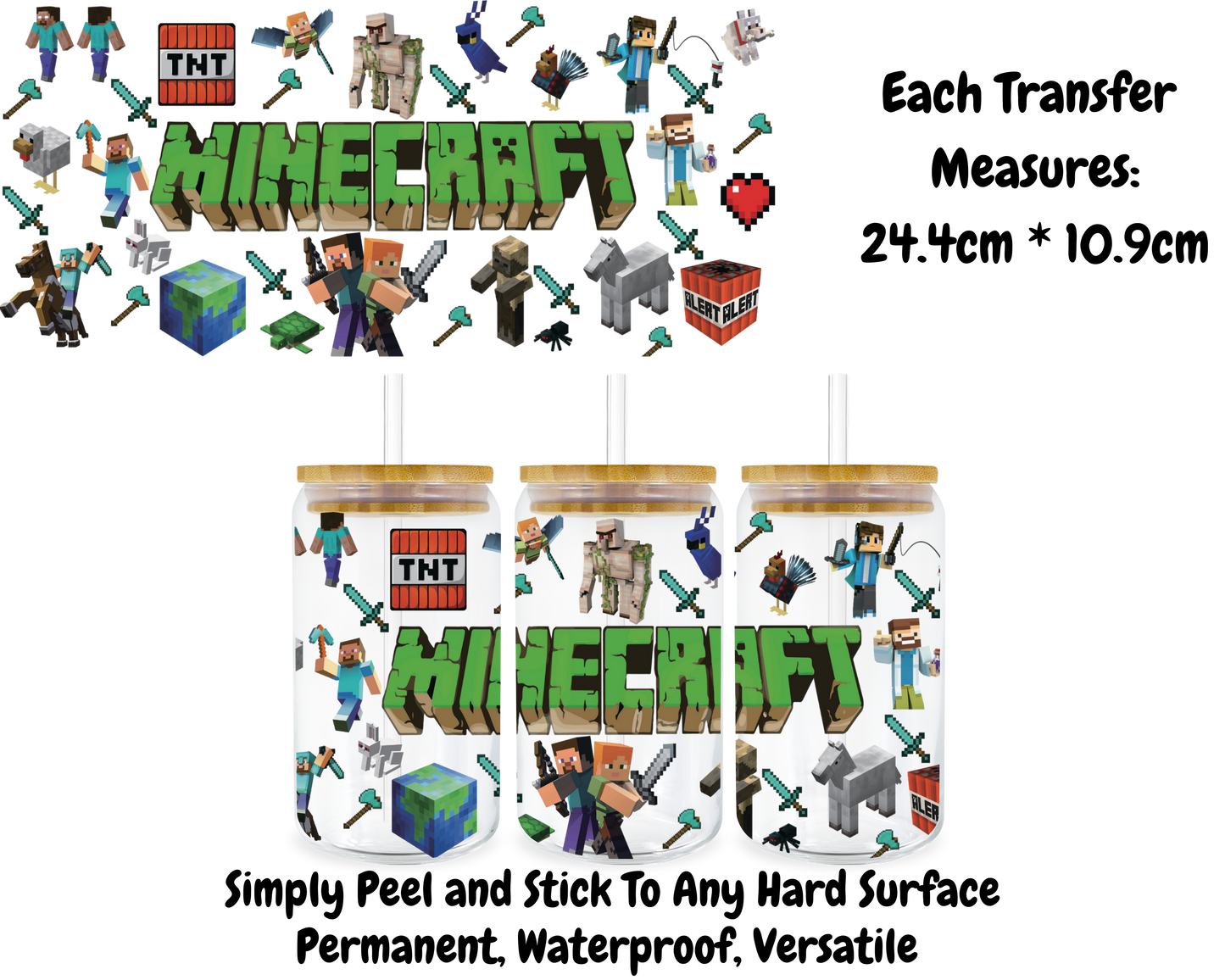 Minecraft - 16oz UVDTF Transfer