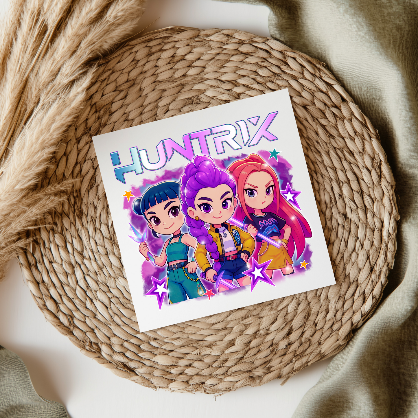 Kpop Demon Hunters Cartoon UVDTF Transfer