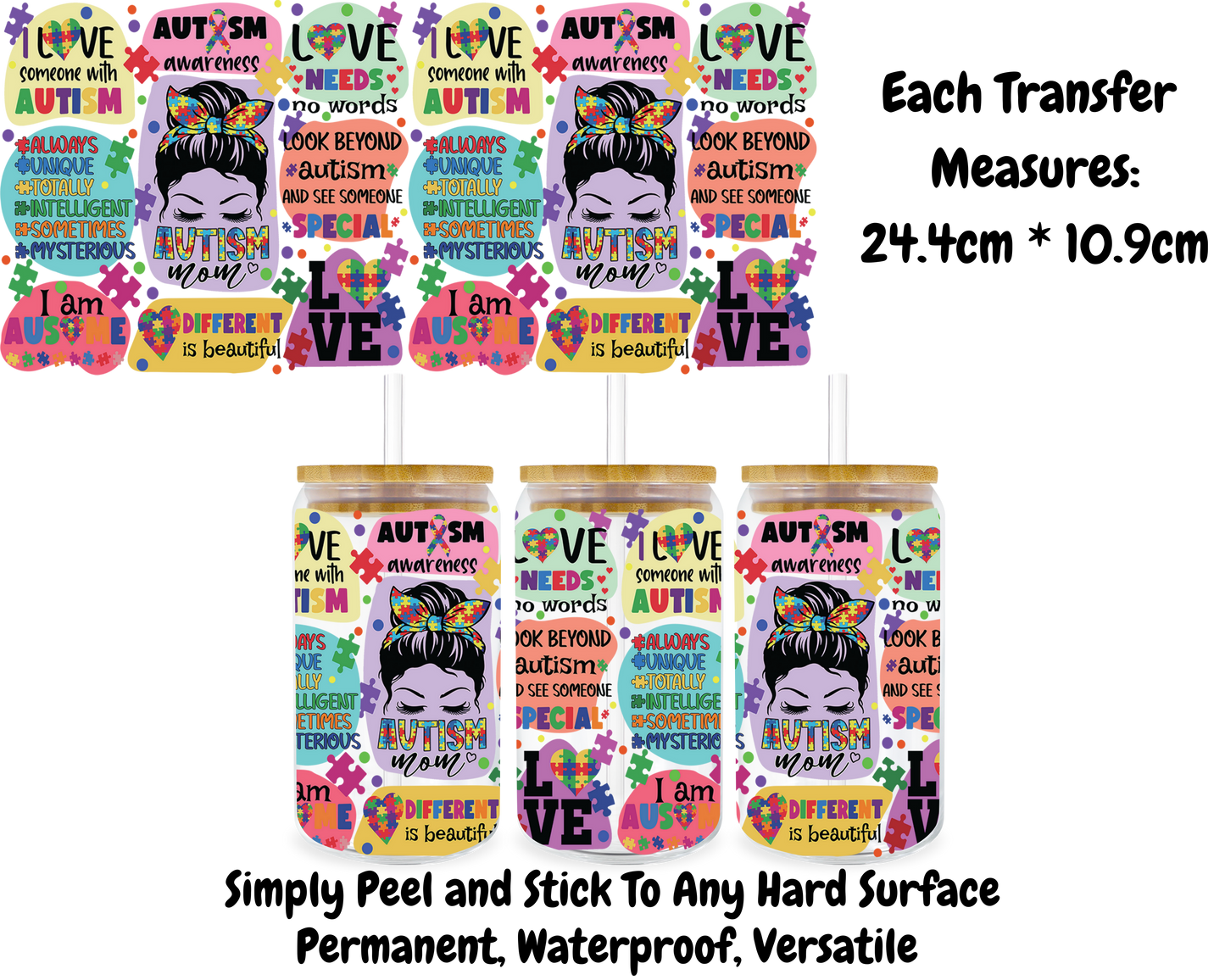 Autism Mom - 16oz UV DTF Transfer
