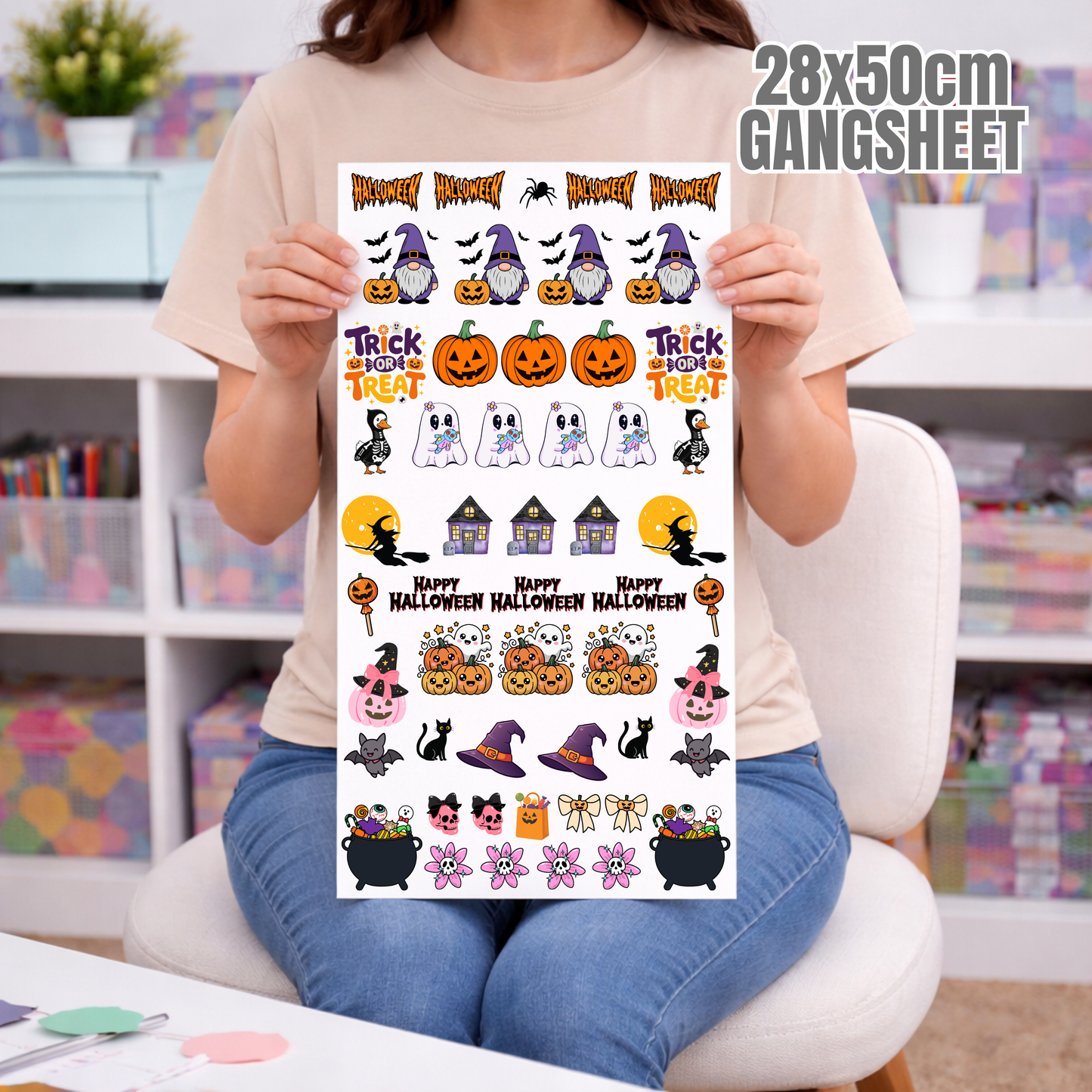 Halloween Theme UVDTF Gangsheet (28cm x 50cm)