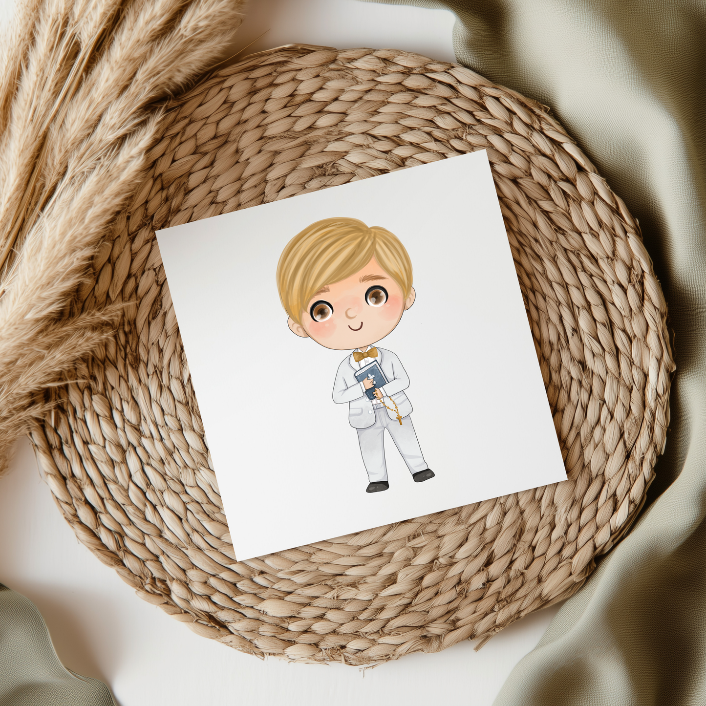 Blonde Hair Communion Boy UV DTF Decal