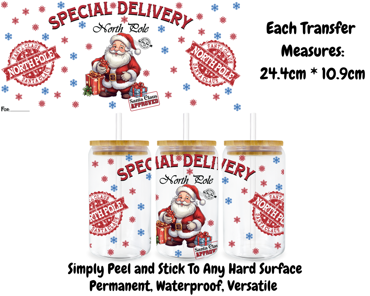 Special Delivery North Pole - 16oz UV DTF Transfer